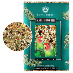 Leach Grain & Milling Co Small Hookbill Plus bag shows premium seed blend for growth.