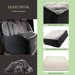 Lealchum dog booster car seat memory foam cushion for cozy rides