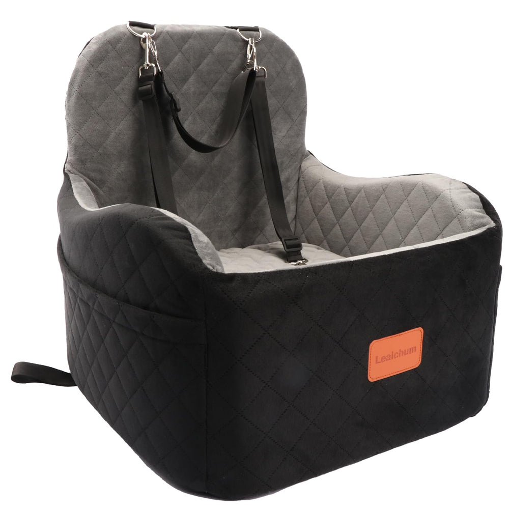 Lealchum dog booster car seat memory foam elevated cushion enhances comfort on trips