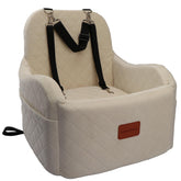 Lealchum dog booster seat beige top view for better scenery during drives