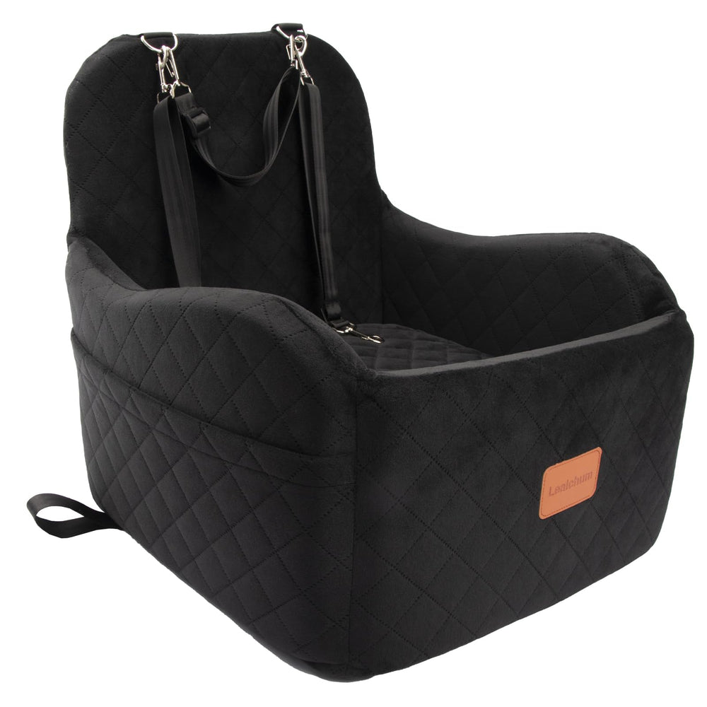 Lealchum dog booster seat in front seat for secure view and relaxed travel with small dogs