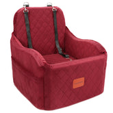 Lealchum dog car seat red front view for safe travel with small and medium dogs