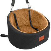 Lealchum dog car seat soft fabric improves comfort on trips.
