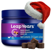 Leap Years Soft Chews bottle front displays daily vitality support for dogs