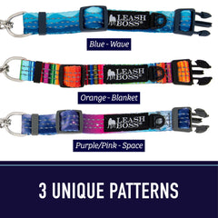 Leash Boss color-pattern collars let your dog express style