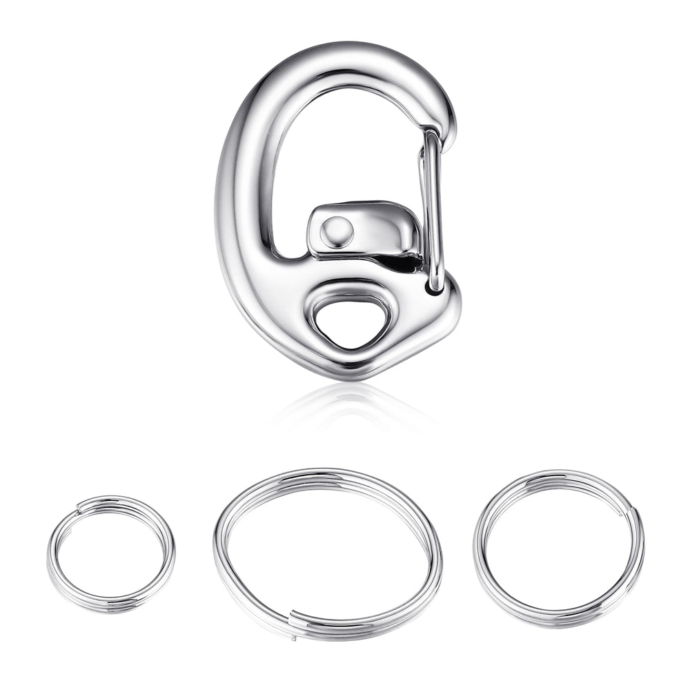 Leash King Fliplock carabiner dog tag clip securely attaches ID tags on collars