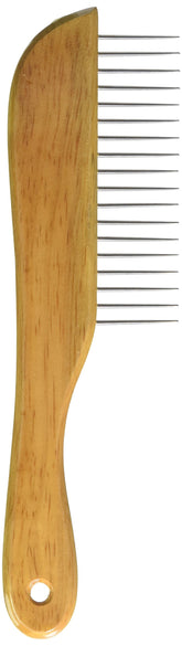 Leather Brothers Omni-Pet bamboo handle detangling in action for gentle grooming