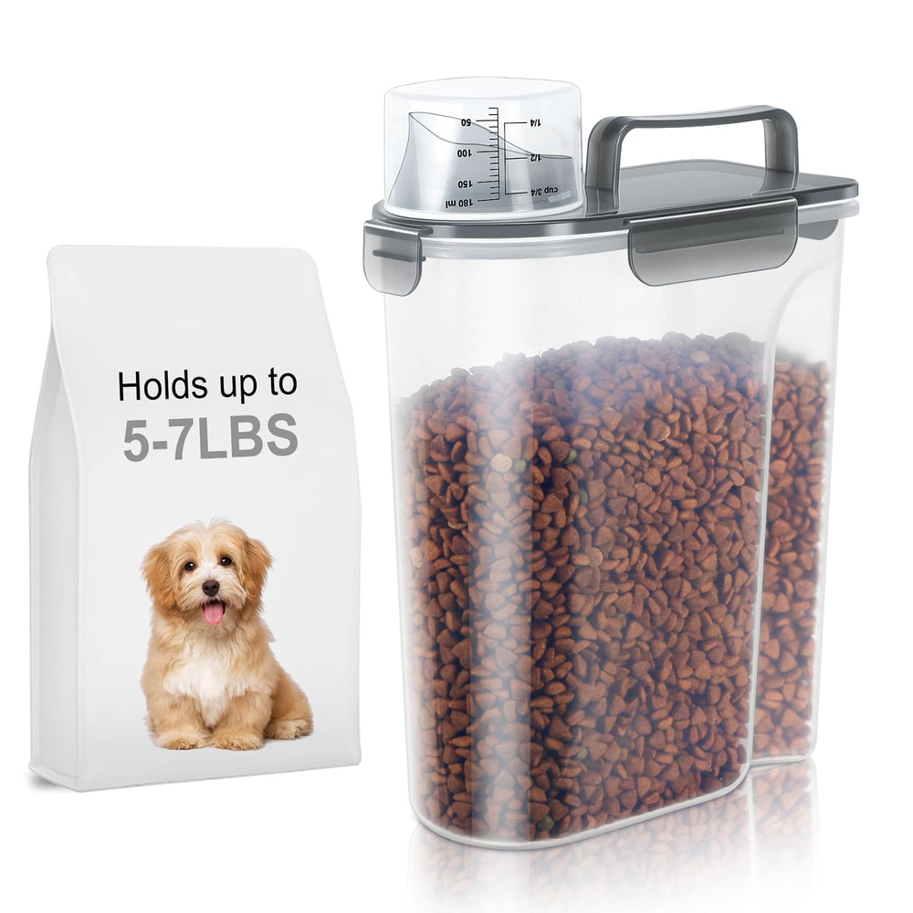 LEAWALK 5L dog and cat food container with clear body for quick content checks.