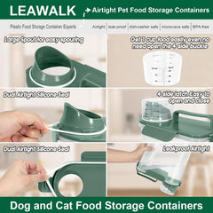 LEAWALK BPA-free PP plastic storage keeps pet food fresh and safe.