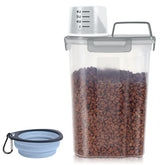 LEAWALK food storage container closed view shows airtight seal preserving pet food freshness