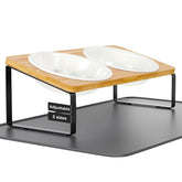 LEAWALK upgraded adjustable-height cat food bowls stand showing ergonomic design for cats