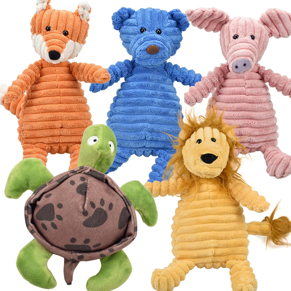 LECHONG 5Pack dog squeaky toys front view for interactive play and long-lasting fun