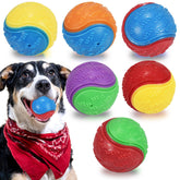 LECHONG 6pcs squeaky dog balls pack for interactive play.