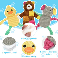 LECHONG bear plush squeaky toy with durable stitching for tough chewers.