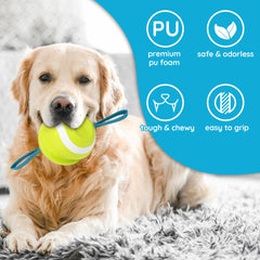 LECHONG bright-colored dog ball tug-toy—easy to attract dogs' attention.