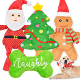 LECHONG Christmas Santa toy close-up with squeaker for interactive play