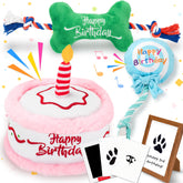 LECHONG dog birthday kit squeaky cake toy for interactive celebration and pet entertainment