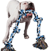 LECHONG dog rope toy 3ft five knots boosts interactive play for large chewers