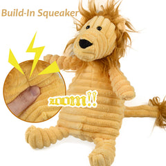 LECHONG fox plush toy squeaky for mental stimulation during solo playtime