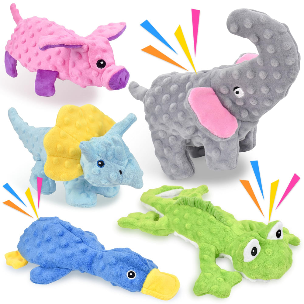 LECHONG no-stuffing pig toy for aggressive chewers with squeaker and crinkle sound