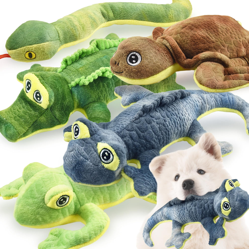 LECHONG stuffed animal dog toy alligator for durable play and tug-of-war fun