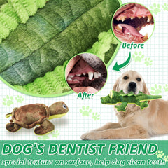 LECHONG stuffed animal dog toy turtle promotes interactive play and bite resistance