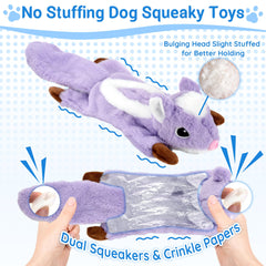LECHONG stuffless dog toy fox delivers durable, squeaky stimulation for longer play sessions.