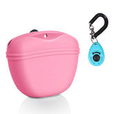 Left&Right dog clicker training kit pink treat pouch for easy feeding on walks.
