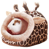 LEFTSTARER Guinea Pig Bed front view shows plush warmth for cozy resting.