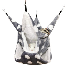 LEFTSTARER triple-layer hammock grey top view shows cozy enrichment
