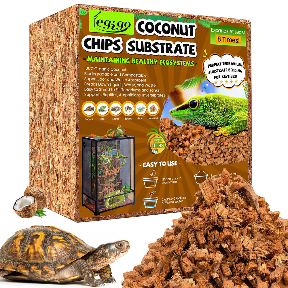 Legigo coconut chip brick ready for terrarium setup, compact and easy to expand.