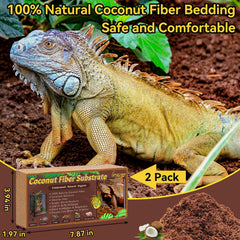 Legigo coconut fiber substrate pack2 expanding with water for clean, odor-reducing reptile habitat
