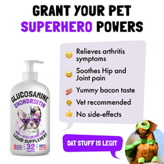 LEGITPET hyaluronic acid anti-aging formula bottle highlights senior pet joint care.