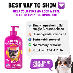 LEGITPET Salmon Oil omega-content provides EPA and DHA for overall wellness.