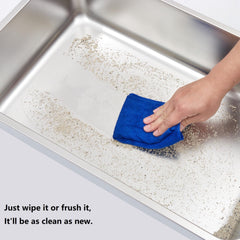 LEGOURNS stainless steel close-up reveals easy-clean, non-stick surface.