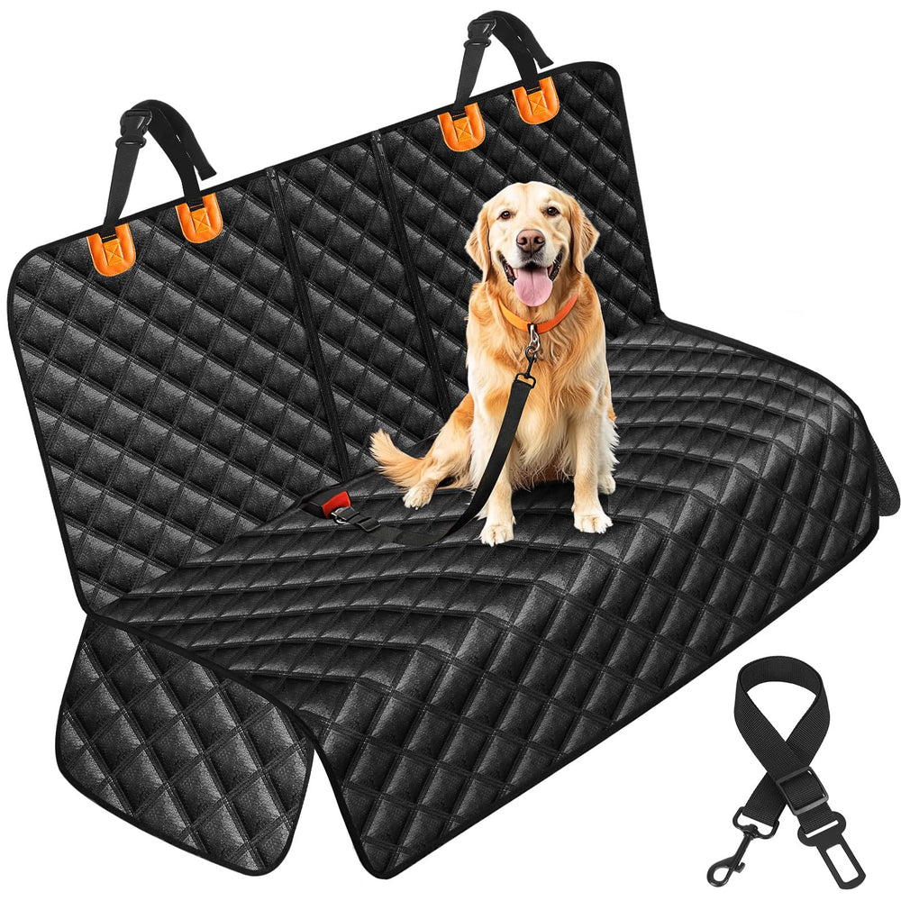 LEHNI dog car seat cover back seat setup protects interiors from hair, dirt, and spills