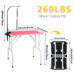 LEIBOU grooming table arm and noose securely hold pets during brushing