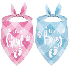 LEIFIDE gender reveal bandana in pink-blue pack for eye-catching baby announcement photos.