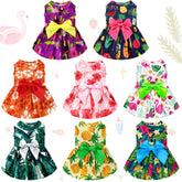 LEIFIDE Hawaii dog dresses flamingo pattern highlights tropical style for summer beach photo sessions