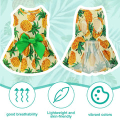 LEIFIDE Hawaii dog dresses hibiscus flower design suits sunny outings with festive charm