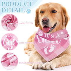 LEIFIDE pink boy and blue girl bandana, ideal for gender reveal celebrations.