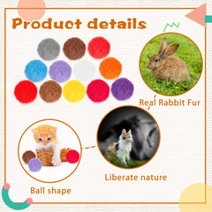 LEIFIDE rabbit fur pom pom ball—colorful accent for gentle fetch