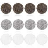 LEIFIDE rabbit fur pom pom ball gray close-up for engaging feline playtime