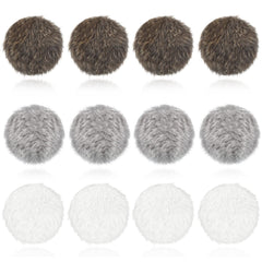 LEIFIDE rabbit fur pom pom ball gray close-up for engaging feline playtime