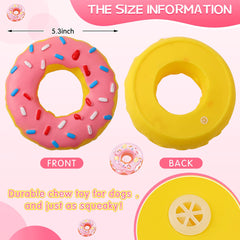 Leitee donut toy squeaker inside triggers rewarding noises for excitement and engagement