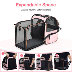 Lekebobor side-entrance pink carrier for easy pet entry and access