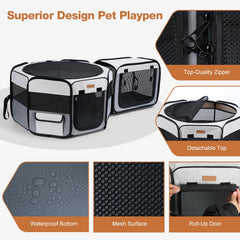 Lekereise playpen zippered middle image shows secure separation between sections