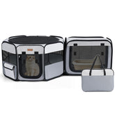 Lekereise portable cat playpen side view shows roomy space for safe indoor play