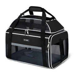 Lekereise top-expandable pet carrier underseat design supports Frontier and Southwest flights.