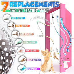 LEKEWPET two-feathers-at-once option keeps cats engaged with dynamic chasing
